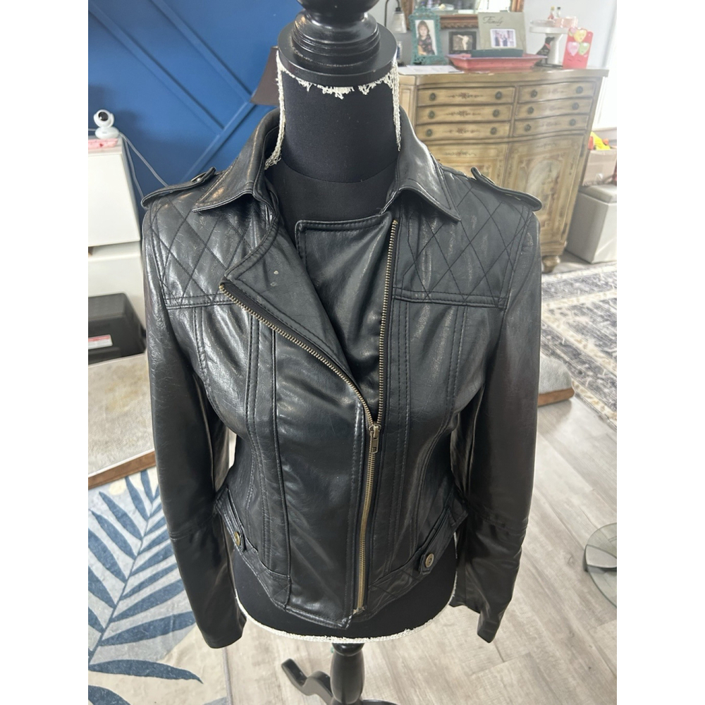 Zoe Faux Leather Girls Size 14 Black